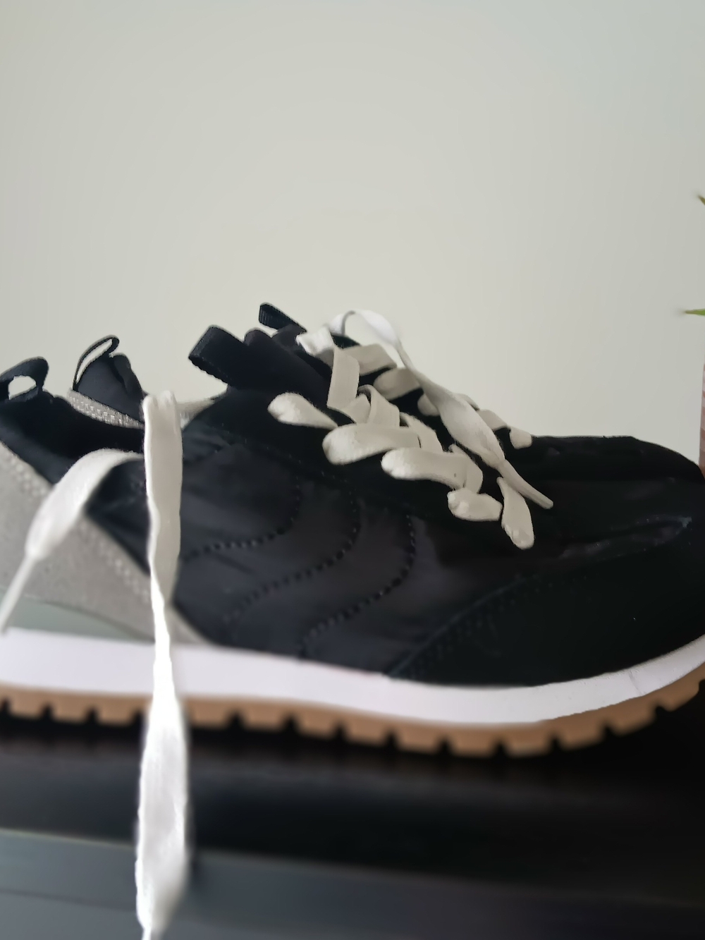 & Other Stories Black and White Kids Lace-Up Sneakers